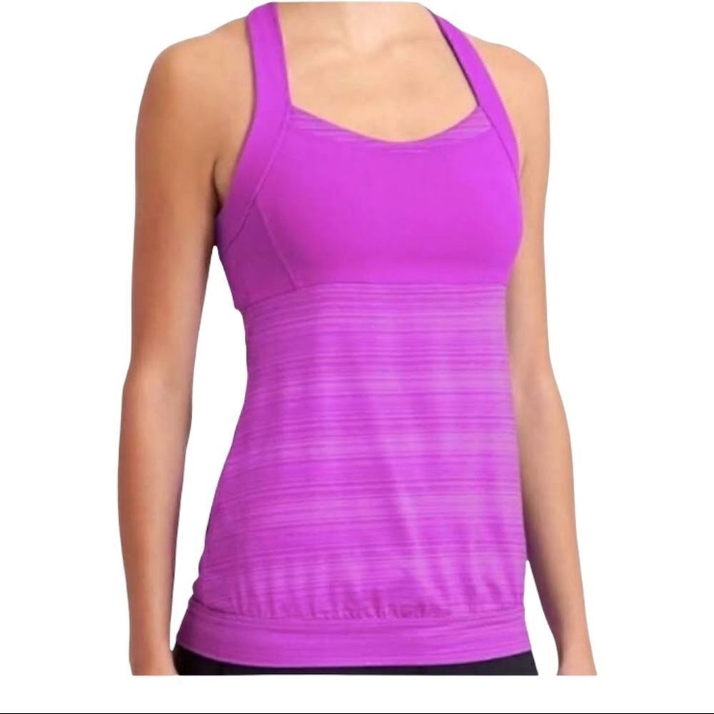 Athleta Miles Criss Cross Racerback Built In Bra Tank Top Size Extra Small.